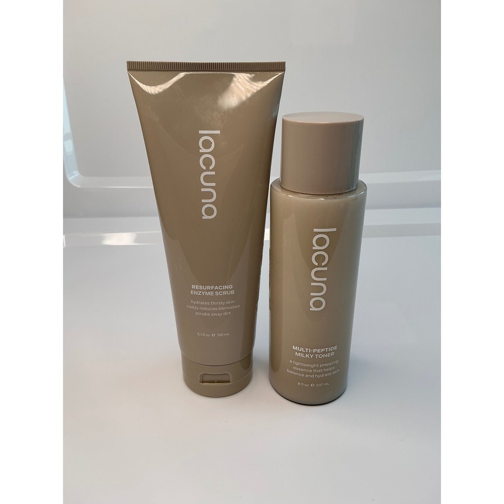 Lacuna Resurfacing Enzyme Scrub 5.1oz and Multi-Peptide Milky Toner 8oz Set NEW!